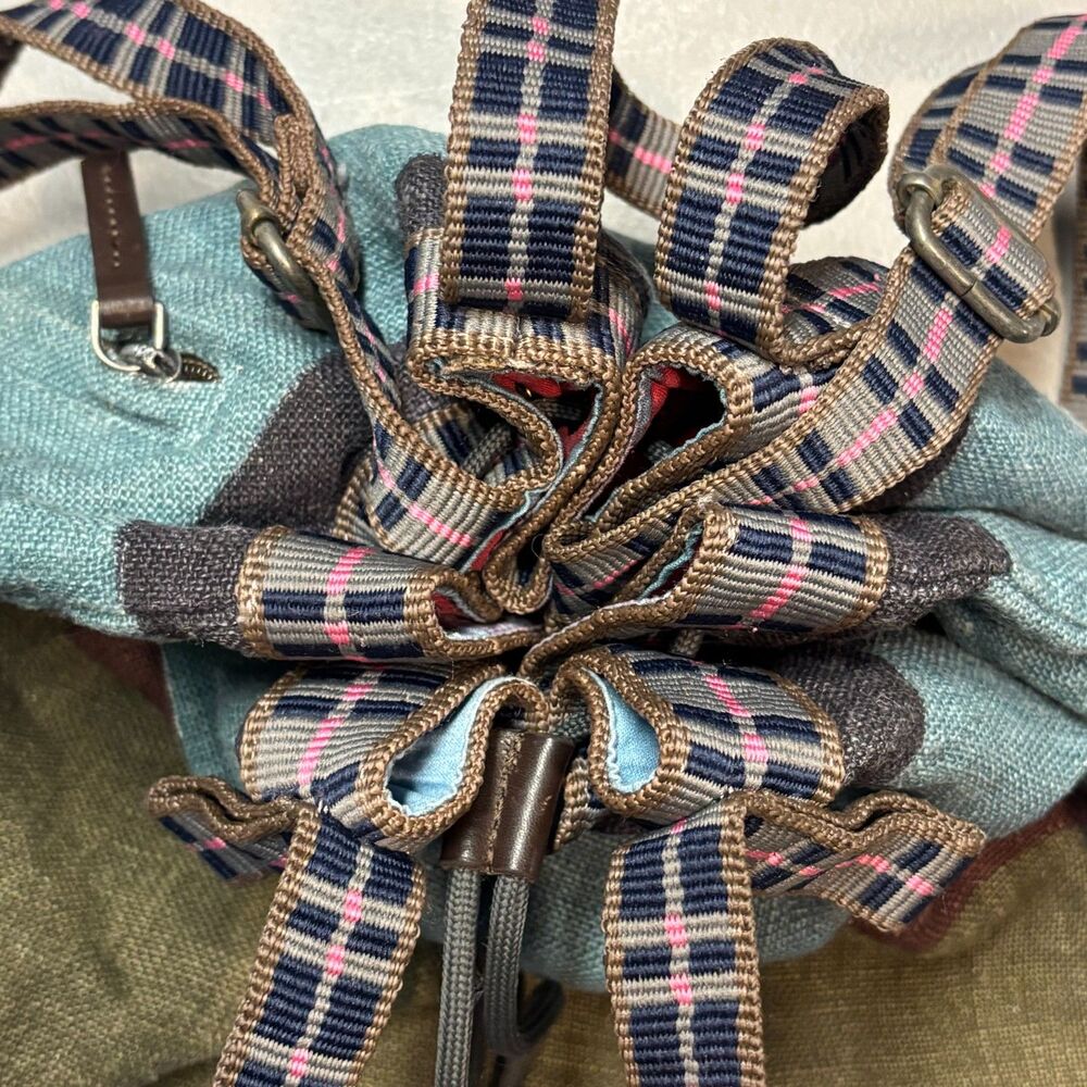 Epice Paris Striped Linen Drawstring Backpack - Picture 2 of 14